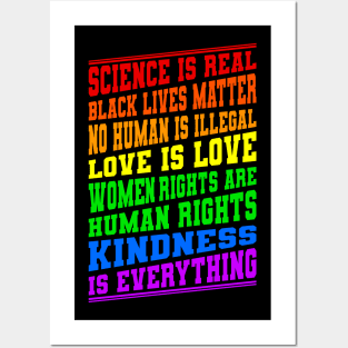 Science Is Real No Human Is Illegal Gift Posters and Art